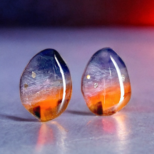 ある日の夕焼け 』ピアス イヤリング アクセサリー ピアス（フック