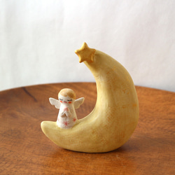 陶器で作った天使 月の祈り その他置物 福雪のAtelier hukuyuki 通販