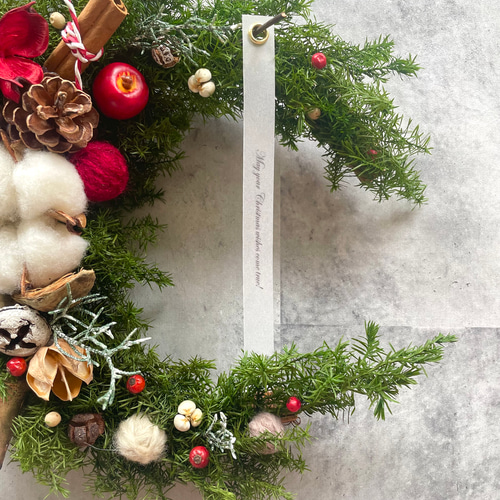 再販13】クリスマスリース 静かな森の三日月リース リース soerari