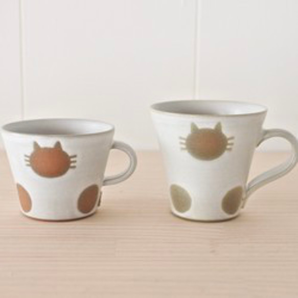 筒猪口（4色）ねこ水玉【在庫有】 5枚目の画像