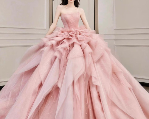 ピンクドレス ロングドレス ワンピース 可愛いドレス カラー ピンクドレス ロングドレス ワンピース 可愛いドレス カラー