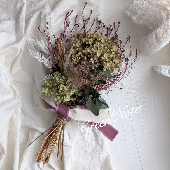 クリーマ限定感謝価格】アンティークな紫陽花アナベル＆スモークツリー