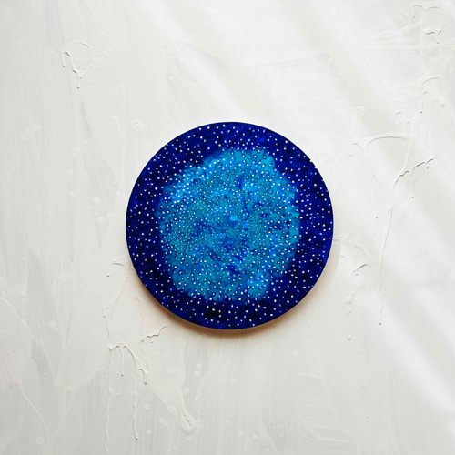 直径30㎝「星空D（銀河星雲)」油彩・絵画・原画・丸形・アートパネル・送料無料 直径30㎝「星空D（銀河星雲)」油彩・絵画・原画・丸形・アート