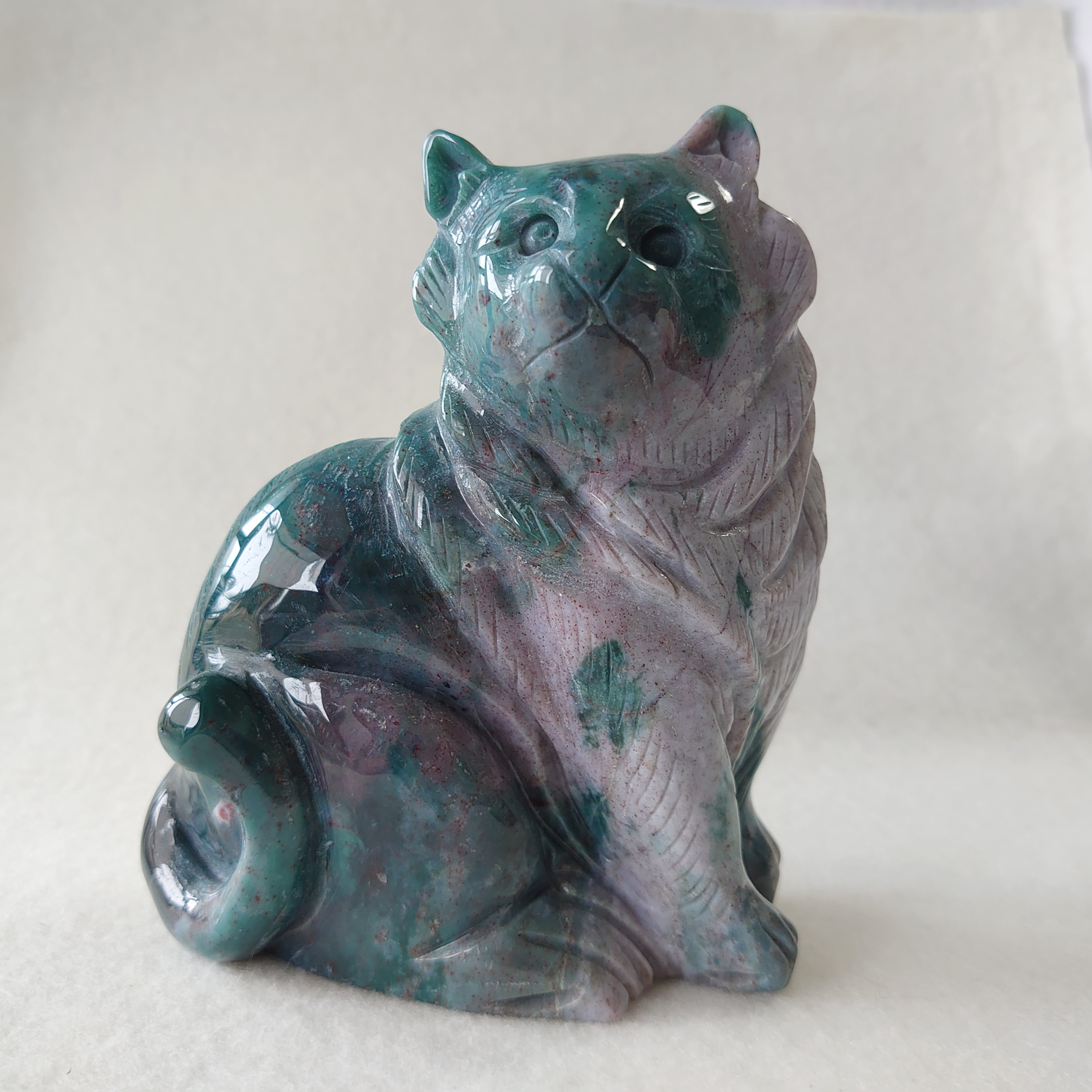 オーシャンジャスパー ネコ 置物 インテリア オーシャンジャスパーネコ