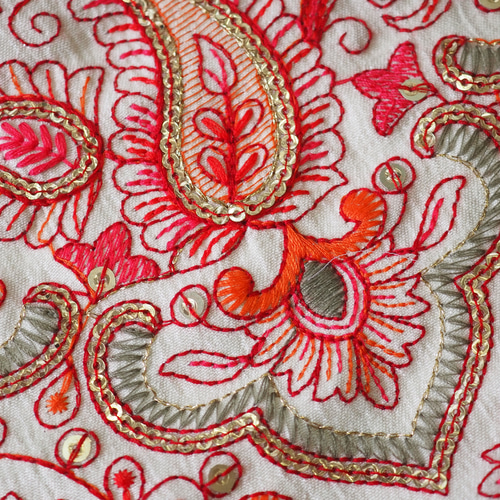 NEW】インド刺繍生地＊ 112cm巾 長さ50cm ファブリック 生地 AMBER