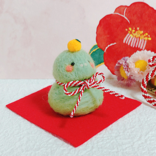 【ひらりん。】羊毛フェルト　うさぎ　壁掛け　干支　お正月 【ひらりん。】羊毛フェルト　うさぎ　壁掛け　干支　お正月