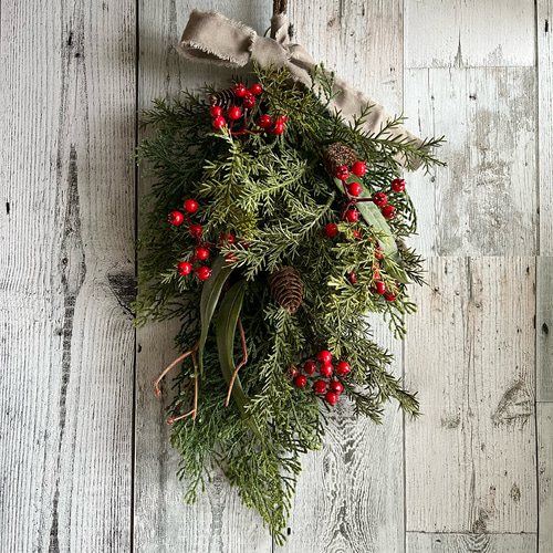 赤い実のクリスマススワッグ(アーティフィシャル) スワッグ rhyme_752