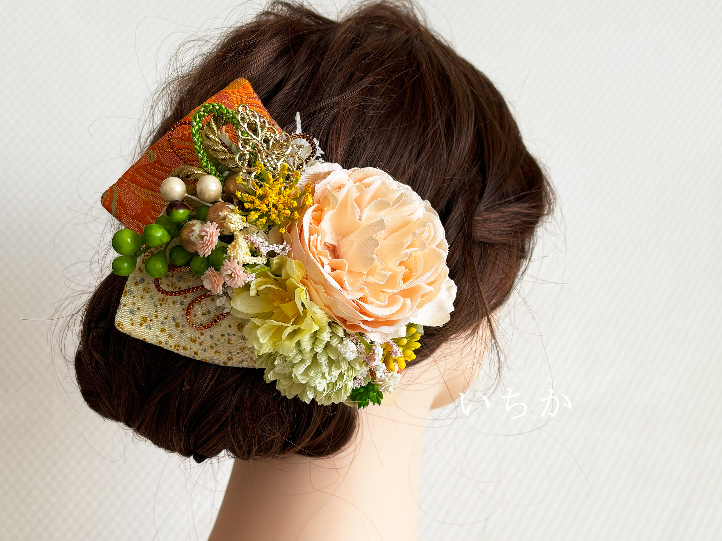 リボンヘッドドレス亮龍（M011）和装髪飾り 成人式用髪飾り 成人式ヘア飾り 振袖用髪飾り 振袖 袴 打掛 卒業式