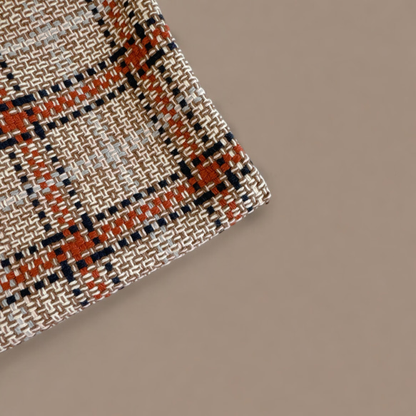 フランス製/チェック柄ツイード◆コンパクトマフラー 13枚目の画像