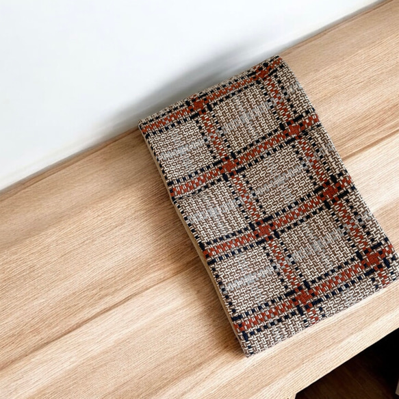 フランス製/チェック柄ツイード◆コンパクトマフラー 8枚目の画像