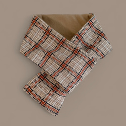 フランス製/チェック柄ツイード◆コンパクトマフラー 10枚目の画像