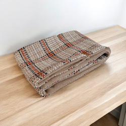 フランス製/チェック柄ツイード◆コンパクトマフラー 9枚目の画像