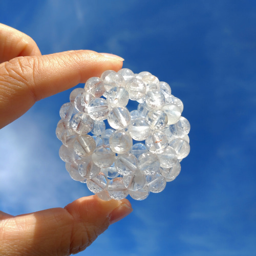 フラーレン ヒマラヤ水晶 純粋な美しさ】 ガネーシュヒマール産ヒマラヤ水晶8mm フラーレン