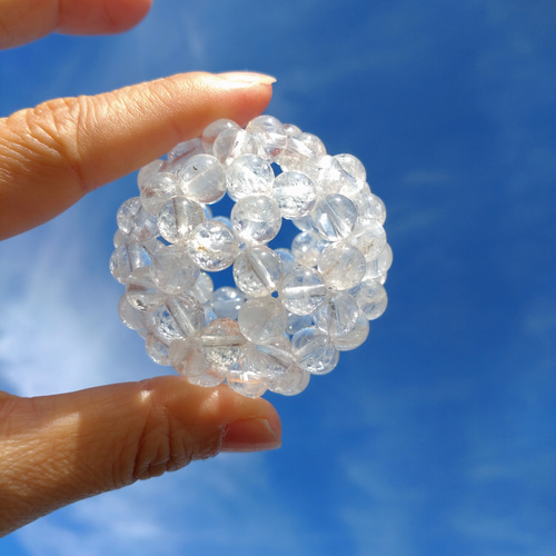 純粋な美しさ】 ガネーシュヒマール産ヒマラヤ水晶8mm フラーレン