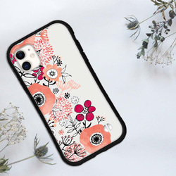 抗菌 スマホケース 花柄 花 北欧 iPhone 16 15 14 13 12 Pro mini se iface型 1枚目の画像