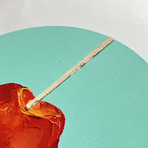 テクスチャーアート×アクリル画 原画 食べられないりんご飴 絵画