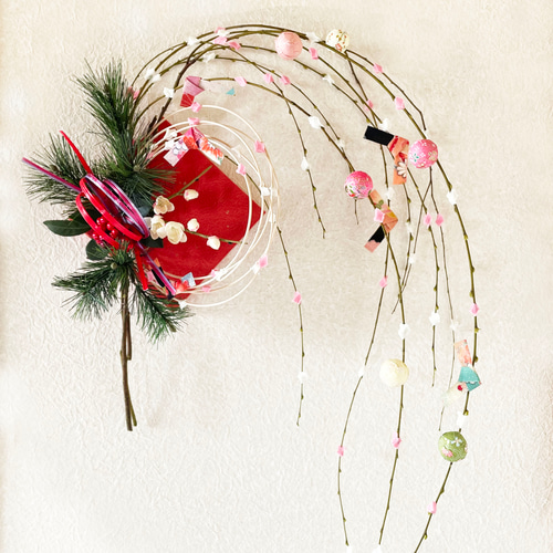 お正月リース♪No.11 お正月飾りもち花リース NYp-11 お正月しめ縄リース しめ縄・しめ飾り