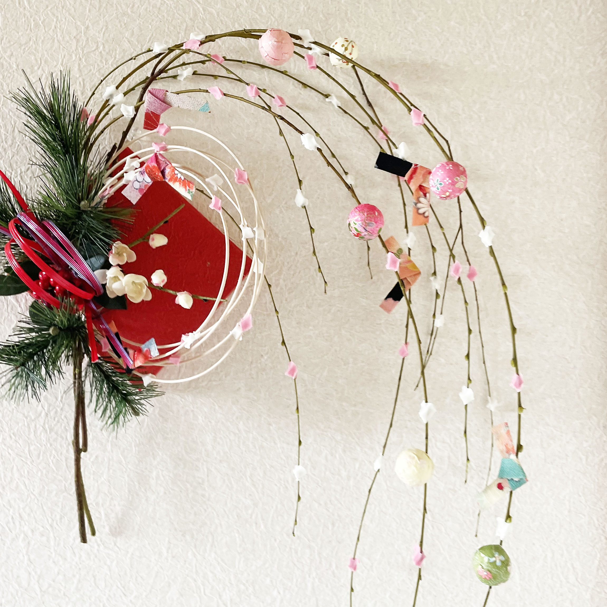 お正月飾りもち花リース    NYp-11 お正月しめ縄リース