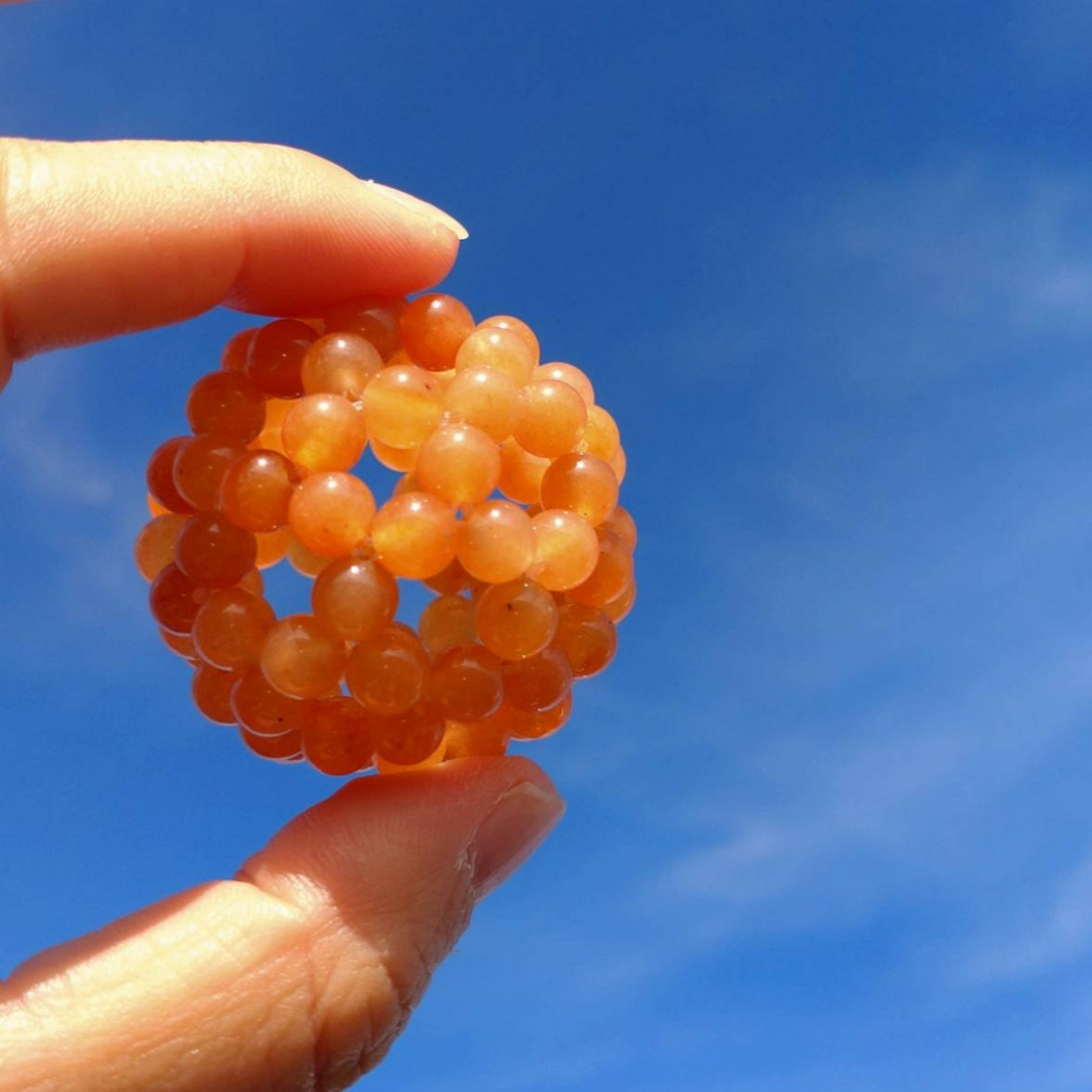 【子どもの頃のワクワク】  オレンジアベンチュリン６mm　フラーレン