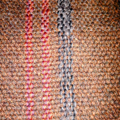 裂織　小さな手織りの青とピンクのストール　ハンドメイド 裂織マフラー 9枚セット／手織り 裂織 小さな手織りの青とピンクの