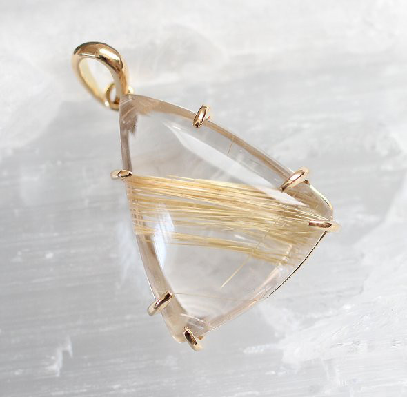 ルチルクォーツK18ペンダントトップ