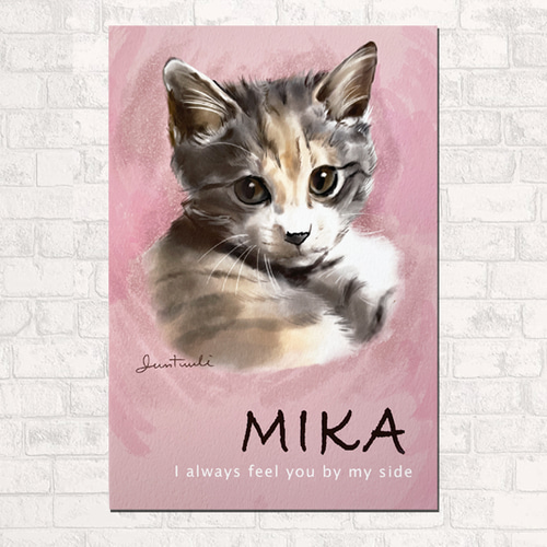 オーダー】うちの子イラスト ペット似顔絵 ハガキサイズ 手描き