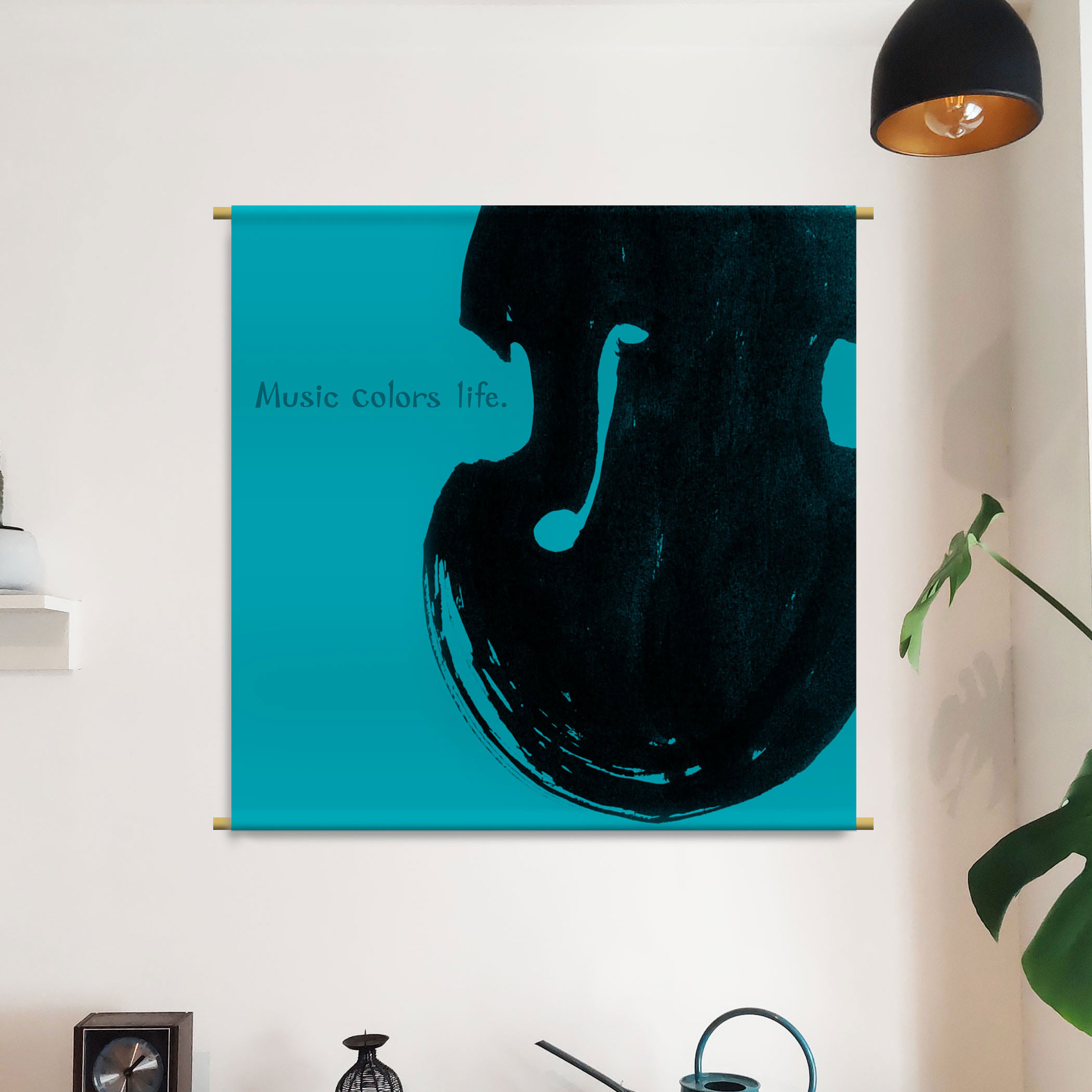 ファブリックポスター　Music colors life　”チェロ”（730×730mm）