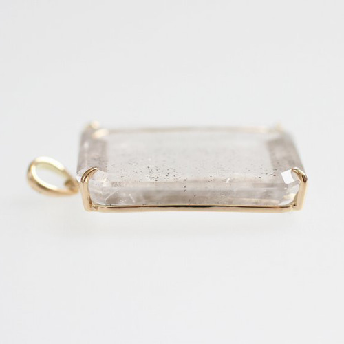 1点もの K18 ピンクファイヤークォーツ ペンダントトップ