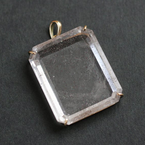 1点もの K18 ピンクファイヤークォーツ ペンダントトップ