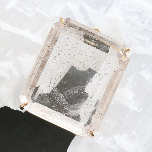 1点もの K18 ピンクファイヤークォーツ ペンダントトップ