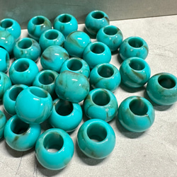 30個 天然石風 大穴 プラスチック ビーズ 14枚目の画像