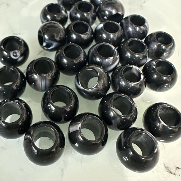 30個 天然石風 大穴 プラスチック ビーズ 20枚目の画像