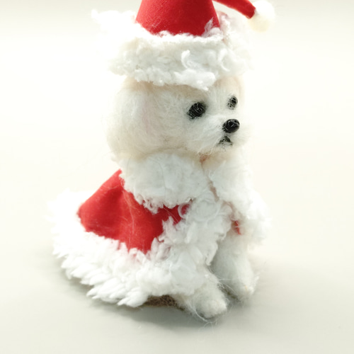 ☆rara しば犬 豆柴 サンタ クリスマス 羊毛フェルト クリスマス飾り
