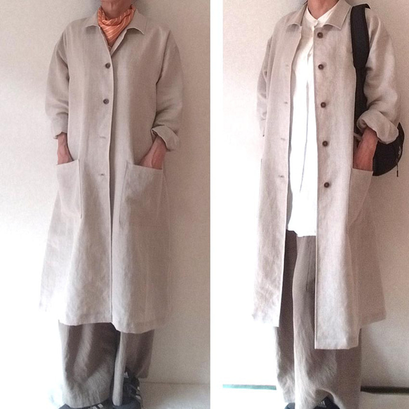 【張り合せなし型紙】 チビ衿ライトコート　S~5L 2枚目の画像