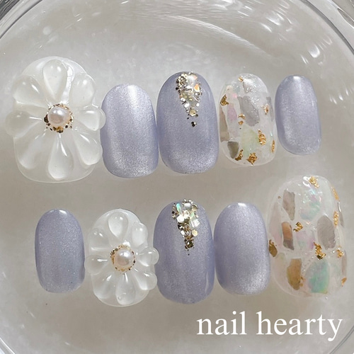 シンデレラブルーの魔法 ネイルチップ ブライダル ウエディング 成人式