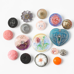 チェコ 新旧色々ガラスボタン 17個セット お買い得 ボタン Babovka