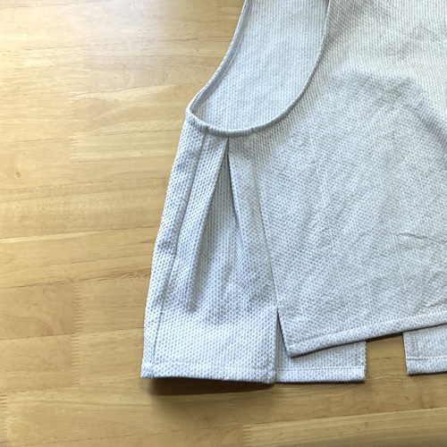 刺し子のショートベスト◇生成り【コットンリネン刺し子 