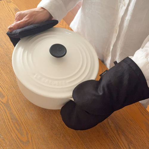 キッチンミトン 鍋つかみ 布 黒 オックス シンプル 北欧 ギフト 鍋
