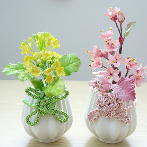 パンフラワー、菜の花、(樹脂粘土、ハンドメイド) パンフラワー、菜の花の一輪挿し(樹脂粘土、ハンドメイド - メルカリ