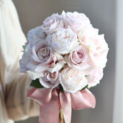 【クリスマスまで限定】美品✨アーティフィシャルフラワー　ブーケ＆ブートニア 完成品ブーケ]クリスマスリースブーケ ブートニア付き アーティ