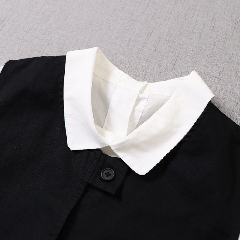 【2点セット】2wayベスト＆ブラウス  アンサンブル - 重ね着コーデに最適