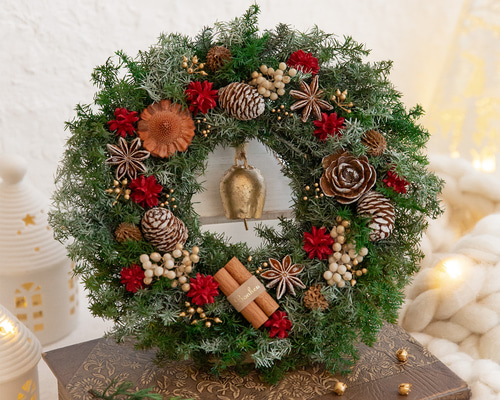 クリスマスリース(*^^*) フレッシュリース　木の実リース クリスマスリース(*^^*) フレッシュリース 木の実リース フレッシュ