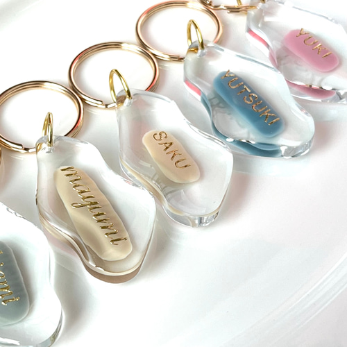 りんりんページ　名入れチャーム　レジンキーホルダー レジンキーホルダー 名前入れます♡ キーリング おしげ♡ 通販