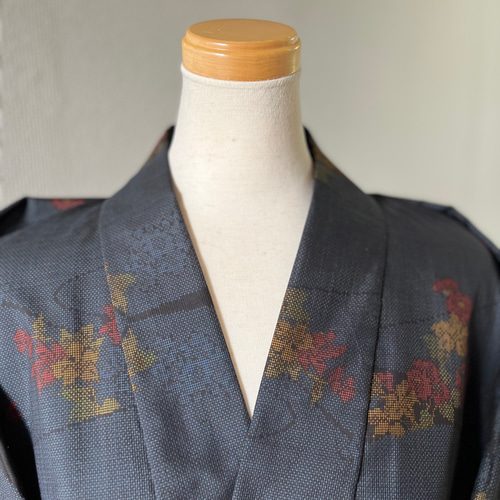 本場大島紬 様織り出し 着物リメイク 作務衣 流花 現品限り 大人可愛い
