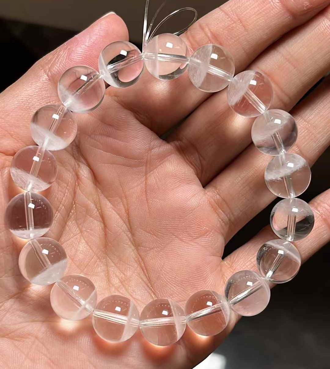 天然無処理 ホワイト千ガーデンクォーツブレスレット 11.2mm 
