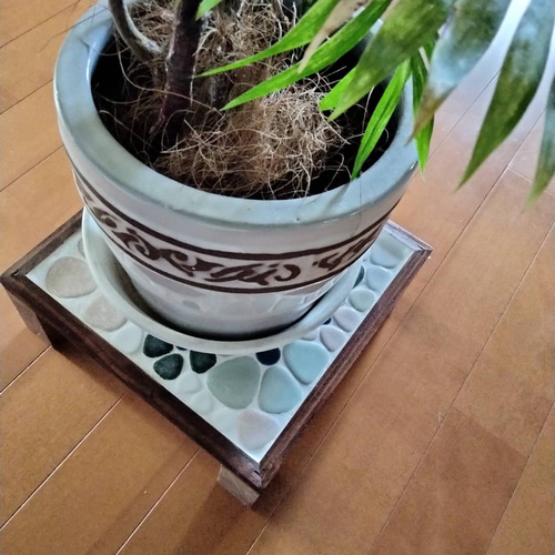昭和レトロなフラワー柄タイル花台【マルチミニテーブル