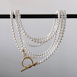 超長款日本貝殼珍珠項鍊及耳環套裝。正式場合配戴，採用醫用級不鏽鋼材質。是聖誕節和新年的完美選擇。 第8張的照片