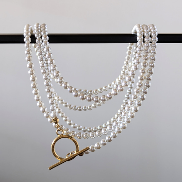超長款日本貝殼珍珠項鍊及耳環套裝。正式場合配戴，採用醫用級不鏽鋼材質。是聖誕節和新年的完美選擇。 第8張的照片