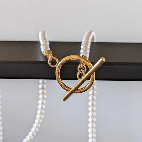 超長款日本貝殼珍珠項鍊及耳環套裝。正式場合配戴，採用醫用級不鏽鋼材質。是聖誕節和新年的完美選擇。 第10張的照片