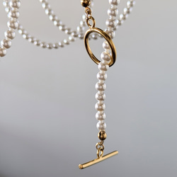 超長款日本貝殼珍珠項鍊及耳環套裝。正式場合配戴，採用醫用級不鏽鋼材質。是聖誕節和新年的完美選擇。 第9張的照片